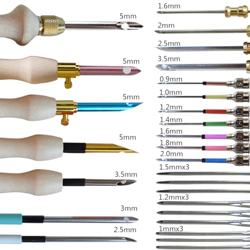 DiaWiew Punch Needle Embroidery Kit - Complete Set for Needle Punching - Includes Adjustable Punch Needle Tool and Wooden Handle Embroidery Pen Set - Ideal for Adults Beginners