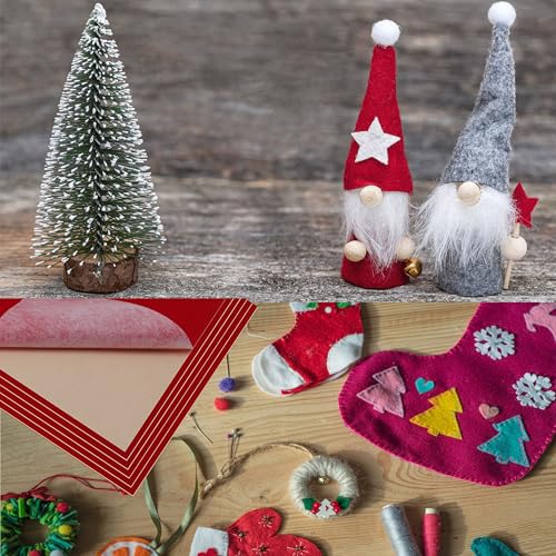 Bernese 6PCS Self Adhesive Felt Sheet, Felt Sheets with Adhesive Backing for Jewelry Box and Drawer Liner, A4 Size (8.3" x 11.8", Red) - color: Red