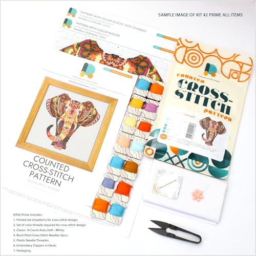Yosemite National Park CS420-2 - Counted Cross Stitch KIT#2 Prime. Set of Threads, Needles, AIDA Fabric, Needle Threader, Embroidery Clippers and Printed Color Pattern Inside. - size: Cross Stitch KIT #2 PRIME