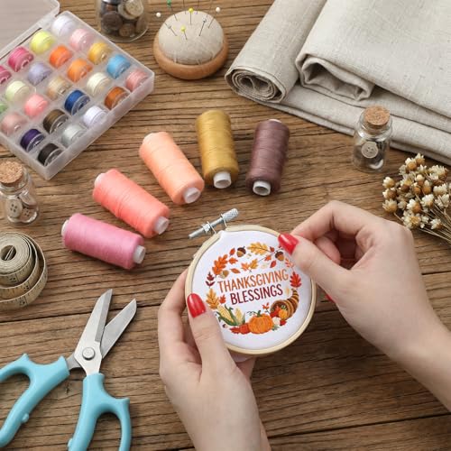 40 Pieces 3 Inch Embroidery Hoops Adjustable Bamboo Circle Cross Stitch Hoop Ring Circle Mini Embroidrey Hoops for Embroidery Art Craft Sewing