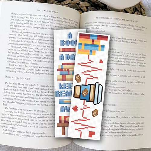 FREEBLOSS 12 Set Cross Stitch Bookmark Kit Bookshelves Stamped Cross Stitch