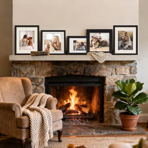 TOFOREVO 4x4 Picture Frames Set of 2, Black - color: Black Wood Grain, size: 4x4
