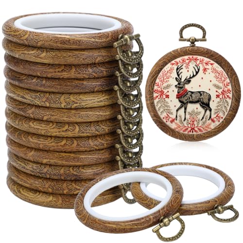 Burbell 15 Pcs 2.4 Inch Round Embroidery Hoops Frame - size: 2.4 Inch