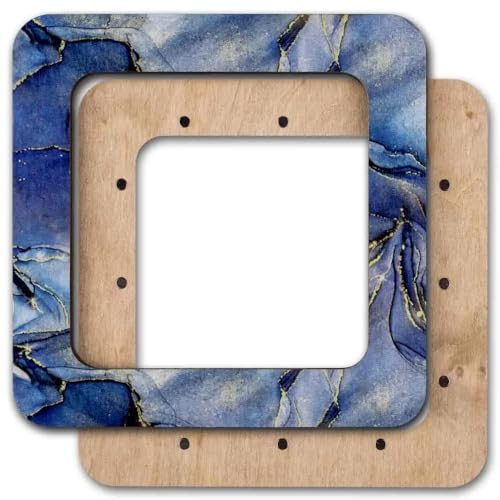 Magnetic Embroidery Hoop Medium – 4"x4" Inner Size, Square Hoop for Perforated Paper & Plastic Canvas, Midnight Blue | FLMP‑015 - color: Midnight