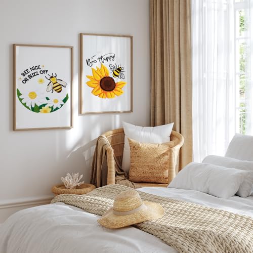 Louise Maelys Bee Embroidery Kit Funny Daisy Quote DIY Craft - color: Bee flowers