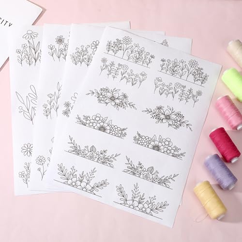 4 Sheets Embroidery Paper Wash Away - Water Soluble Stabilizer for Embroidery Patterns, Stick and Stitch for Hand & Machine Sewing, Stitch Book Supplies & Accessories