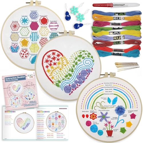 Heart Embroidery Kit for Beginners - Stamped Cross Stitch for Adults - color: Heart