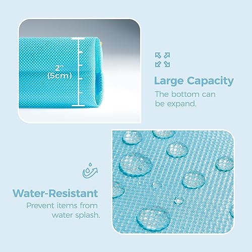 pack all Water-Resistant Zipper Pouch, Mesh Zipper Bag, 8.66"x5.91" - color: Blue, size: Small