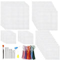 Allazone Plastic Mesh Canvas Sheets for Embroidery - 53 PCs, Square Mesh, Knit & Crochet Projects - color: 53 PCS - Square