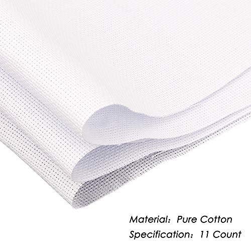 6 Pieces Classic Reserve Aida Cloth Cross Stitch Cloth, DaKuan 11 Count Cross Stitch Fabric, White, 12 by 18-Inch - color: White
