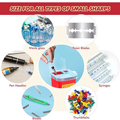 Chumia 30 Pcs Pcs Sharps Container 1 Quart, Small Needle Container Disposal