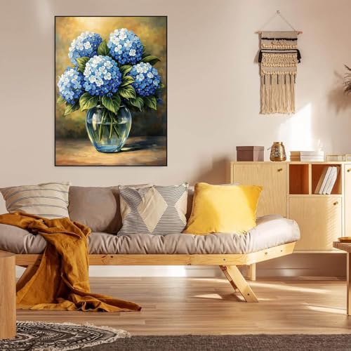 Dugsmgd Flowers Diamond Art Kits for Adults, Diamond Painting 12 X 16 Inch - color: Hydrangea
