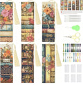 niurenmaoyi 6 Pack Flower Bookmark Stamped Cross Stitch Kits for Beginner - color: Cross Stitch Kits0512-05