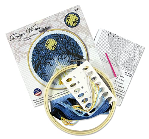 Campfire Counted Cross Stitch Kit with Hoop