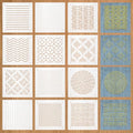 BENECREAT 12Pcs Plastic Sashiko Stencil, 5x5inch Dots, Lines, Waves, Slashes Traditional Embroidery Tool Drawing Line Template for Hand Quilting and Embroidery, 0.3mm Thick - style: Traditional Patterns