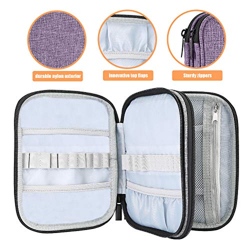 ProCase Crochet Hook Case (up to 6.5 Inches), Travel Organizer Zipper Bag for Various Crochet Hooks, Circular Knitting Needles and Other Accessories (NO Accessories Included) - color: Purple