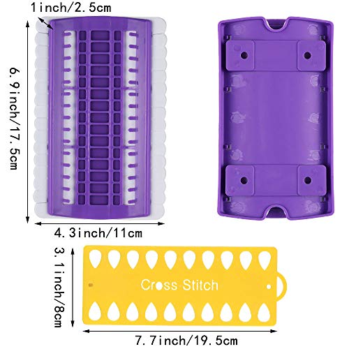 Embroidery Floss Organizer, BENBO Plastic Foam 30 Positions Thread Organizers Cross Stitch Embroidery Kit Tool with 4 Pcs 20 Positions Thread Project Cards, Embroidery Needlework Project Thread Holder