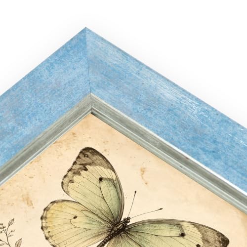 XUANLUO 4x6 Picture Frames Set of 4,Rustic Retro Photo Frame(Blue) - color: Blue-4pcs, size: 4×6 inch