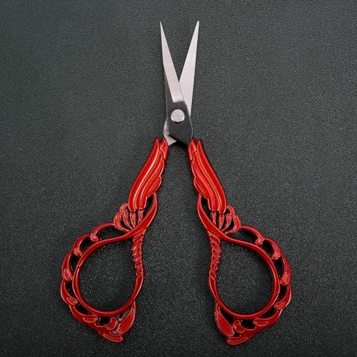 YOUGUOM Small Sewing Scissors, Little Embroidery Shears with Cover - color: Red