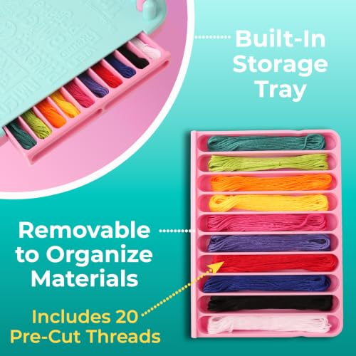 Choose Friendship, My Friendship Bracelet Maker®, an American Original | 20 Pre-Cut Threads - Makes Up to 8 Bracelets | Craft Kit, Kids, Bracelet Making Kit, Jewelry-Making Kit, Gifts for Girls 8-12 - color: Cotton Candy