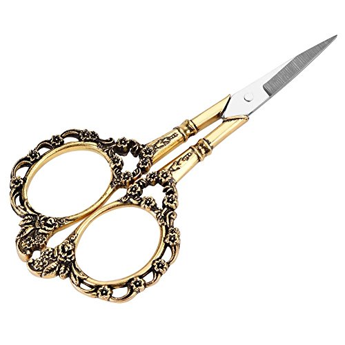 Antique Vintage Scissor Length 11cm/4.3in Cutting Embroidery Flower Pattern Scissors Sewing Tool Tailor European Needlework Household DIY Sewing Accessories (#3)