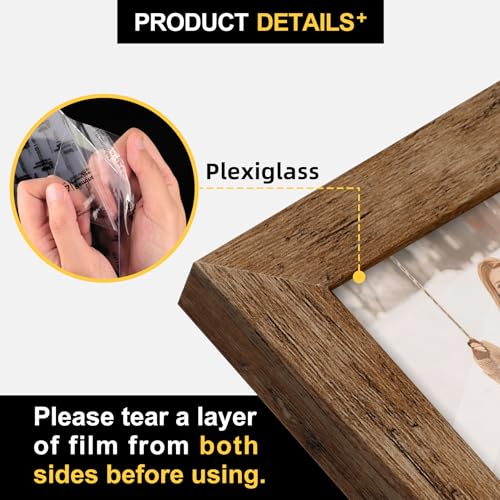 TOFOREVO 5x5 Picture Frames set of 2, Rustic Brown - color: Rustic Wood, size: 5x5