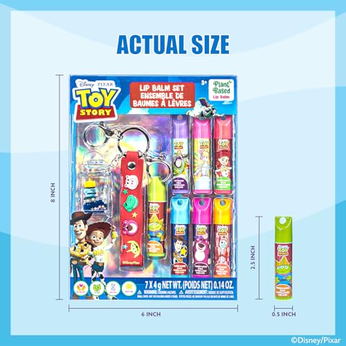 Toy Story Keychain Lip Balm Set, 7-Piece Plant-Based, Ages 3+ - color: Toy Story