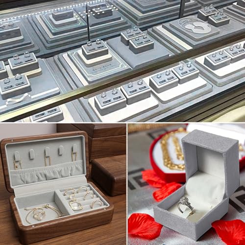 Self Adhesive Plush Velvet Fabric Sheets Velvet Flock Paper Roll Soft Flocking Fabric for Jewelry Box Felt Liner Furniture DIY Arts and Crafts 14 x 98 Inches Grey - color: Gray, size: 98"L x 14"W