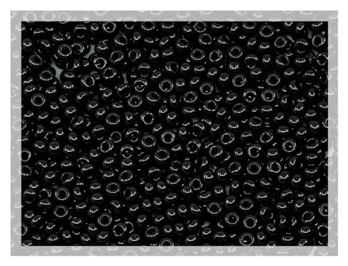 1800 pcs (0.7oz=20g) Preciosa Ornela Seed Beads 10/0 (2.3mm-0.8mm Hole), Rocailles for Embroidery, Bracelets, DIY and Other Craft, Opaque Jet Black 23980 - color: Jet Black (23980)