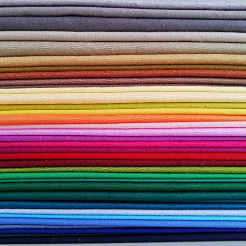 10"x10" 50pcs Cotton Fabric Squares for Sewing Quilting Supplies-Solid - color: Solid, size: 50 PCS 10"x10"