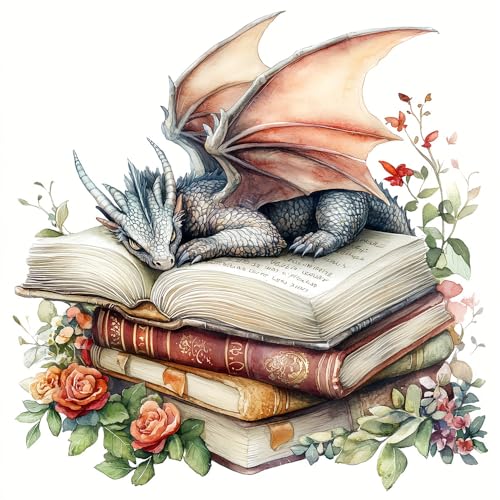 TCDZMYGS Stamped Cross Stitch Kits for Beginners-Book Dragon,14x14in - color: cross stitch-dragon