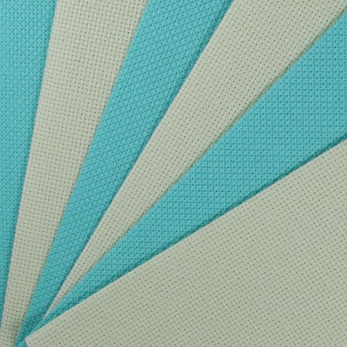KCS 6 pc of 12" x 18"(30cmx45cm) 14CT Counted Cotton Aida Cloth Cross Stitch Fabric (Light Green+Sea Green) - color: Light Green+sea Green