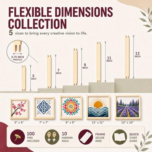 ECOIOU 20 Stretcher Bars 5 Size for Needlepoint Art, Standard Size - size: Standard Size (5"+7"+9"+11"+13")