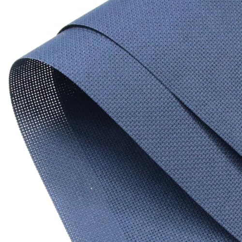 KCS 19" x 28"(48cmx72cm) 18 Count Cotton Aida Cloth Cross Stitch Fabric (Navy Blue) - color: Navy Blue