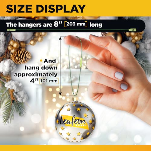 Christmas Ornament Hangers with Snap 200 pcs - Green Christmas Ornament Hooks - Ornament String with Snap for Christmas Tree Holiday Party - color: 200 Pcs Green