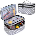 Luxja Double-Layer Large Sewing Organizer, Polka Dots - color: Grey Dots, size: Large