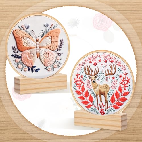 Chunful 6 Pcs Embroidery Hoop Display Stand, 4.29" X 1.3" X 1.57", Natural - color: Natural, size: 4.29" x 1.3" x 1.57"