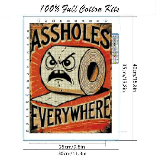 DYAIANGMU Toilet Paper Stamped Cross Stitch Kit for Adults 15.7x11.8 inches - color: paper