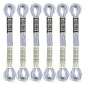 6 Skeins Embroidery Thread, Metallic Grey Embroidery Floss Friendship Bracelet String, Polyester Cross-Stitch Threads for Hand Embroidery, String Art - color: grey