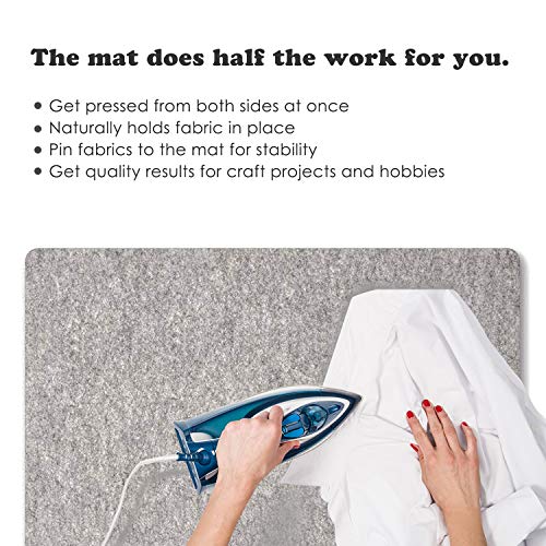 Wool Pressing Mat for Quilting - 9" x 9" Portable Travel Size Felt Ironing Pad 1/2" Thick, 100% New Zealand Wool for Ironing, Sewing, Cutting on Ironing Board, Tabletop, Dryer, Countertop