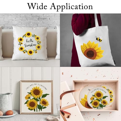 Nuberlic 3 Pack Embroidery Kit for Beginners with Sunflower Pattern - color: Sunflower