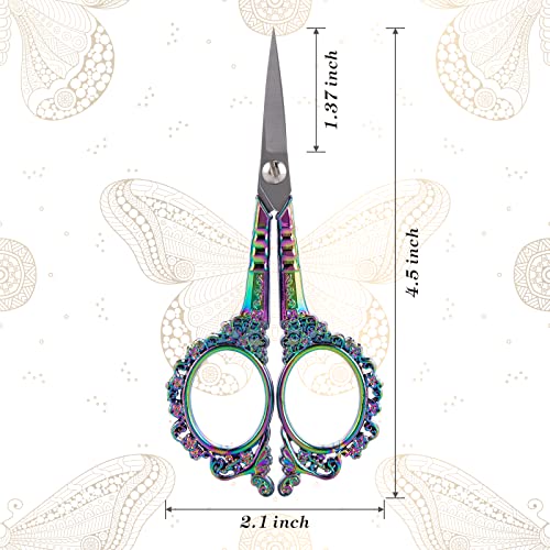 Embroidery Scissors 4.5 Inch Stainless Steel Rainbow - size: 4.5 x 2.25 inch