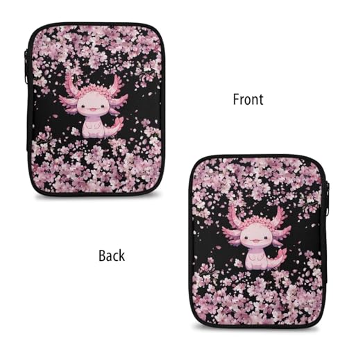 Kathyboom Cherry Blossom Axolotl Empty Crochet Hook Case Crochet Hook Organizer with Slots Crochet Needles Bag for Crochet Lovers, Crochet Kit for Beginners - color: Cherry Blossom Axolotl