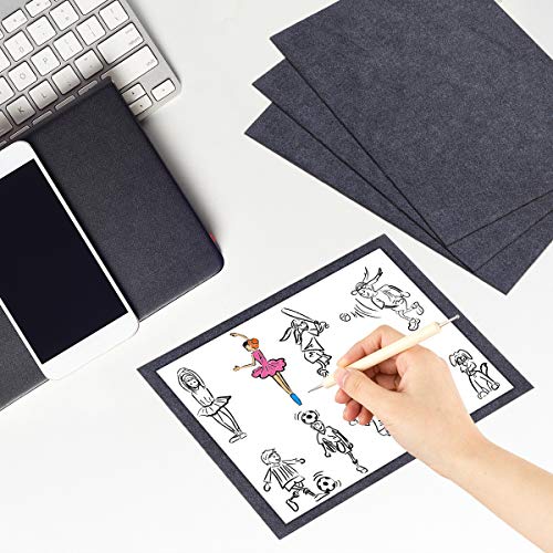 200 Sheets Transfer Tracing Paper Carbon Graphite Paper and 5 Pcs Embossing Styluses Stylus Dotting Tools, Metal, Glass, Carving, DIY Wood Burning Transfer Craft