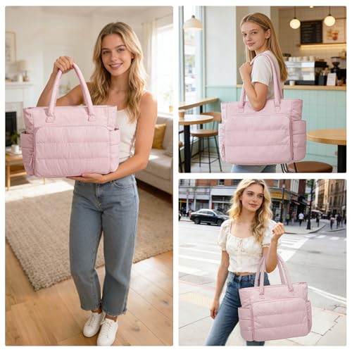 Teamoy Puffy Embroidery Bag Organizer, Cross Stitch Bag, Pink - color: Pink