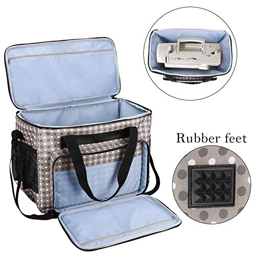 Teamoy Sewing Machine Case, Carrying Tote Bag Storage Organizer, Gray Dots - color: Gray Dots