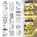 GLOBLELAND 18 Sheets Dandelion Butterfly Rub on Transfers 3.9x3.6 inch - style: Dandelion