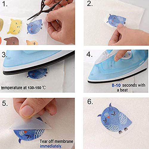 Butterfly Dinosaur Animail Iron on Patches Applique for Babies Lovely Cartoon Animal Birds Flowers Heat Transfers Stickers for Kids Boys Girls T-Shirt Coat Clothes DIY 4 Set - color: Butterfly Dinosaur-2