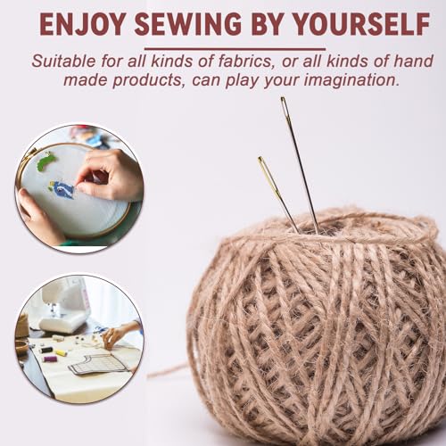 VIVAwisdom 15pcs Cross Stitch Needles, Large-Eye for Hand Sewing, 22 & 24 & 26 Gauge Blunt Tip, DIY Sturdy Stainless Steel Embroidery