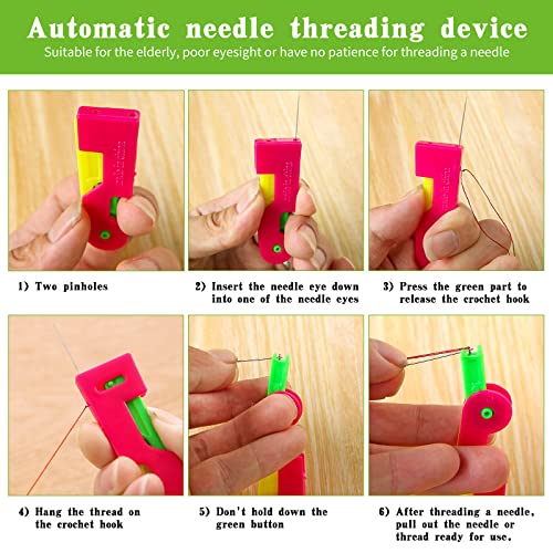 Fedmut 51Pcs Needle Threader Tool Set 9 Types Needle Threader with Thimbles - color: 51pcs